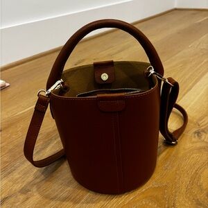 Colores Collective City Brown Leather Bucket Bag
